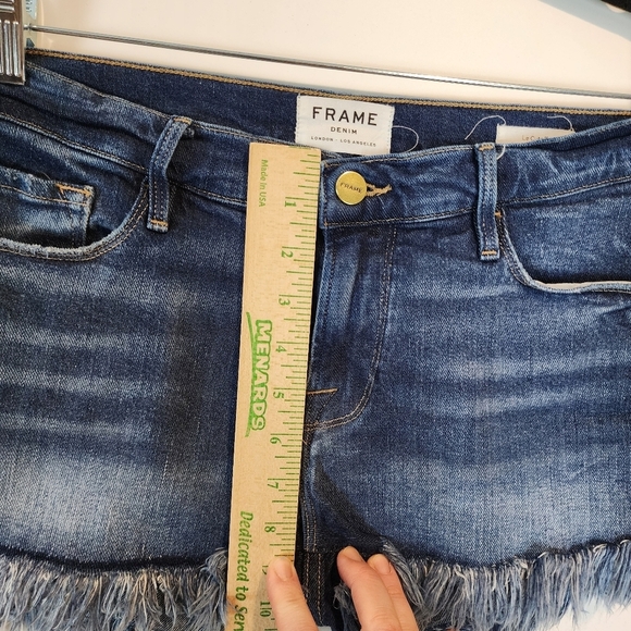 Frame Denim Le CutOff Micro Shred Shorts Fray Fringe Hem Bohemian Denim Short 28 - Picture 10 of 11